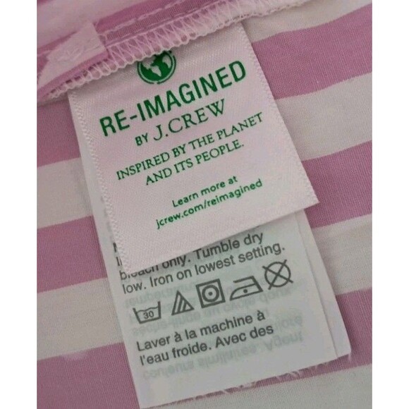 NWT J. Crew Top Women's Pink White Collared Popover Tunic Striped Preppy Work - Picture 9 of 13